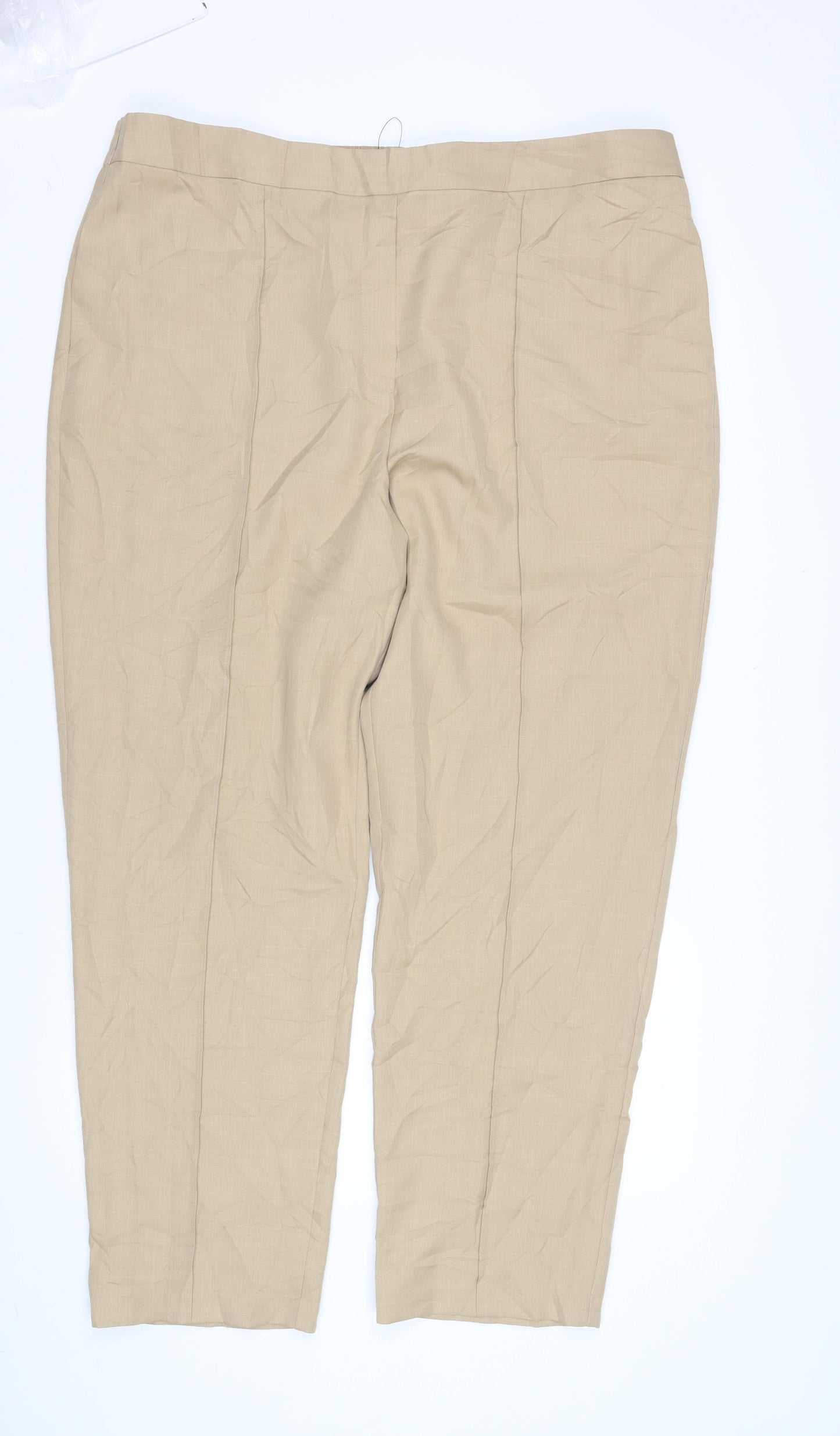 Marks and Spencer Beige Women's Plus Size Trousers