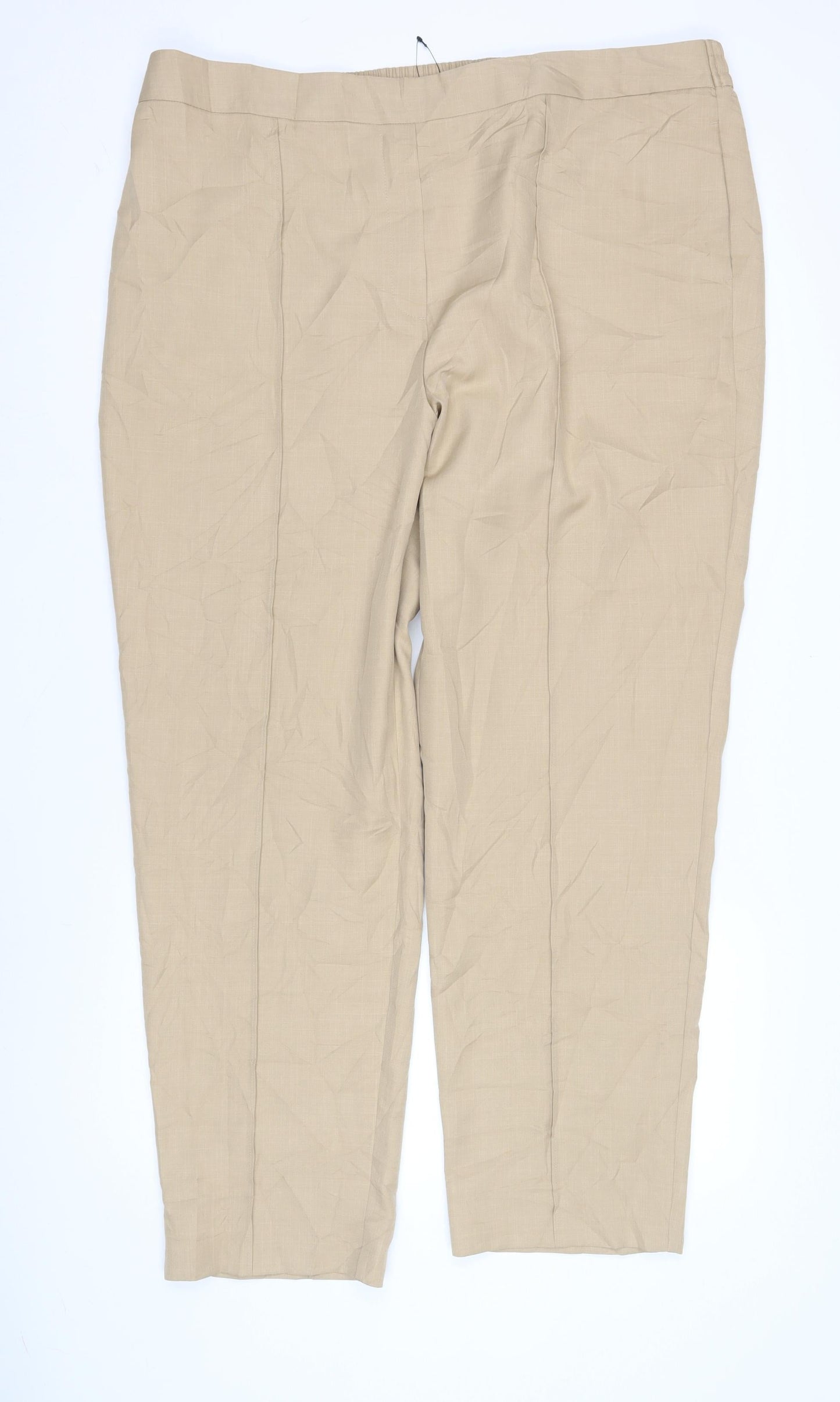 Marks and Spencer Beige Women's Plus Size Trousers