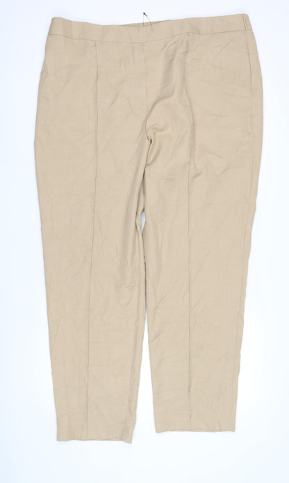 Marks and Spencer Beige Women's Plus Size Trousers