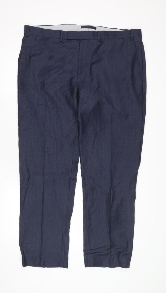 Marks and Spencer Men's Blue Trousers, Size 40, Formal Wear