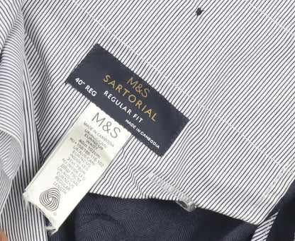 Marks and Spencer Men's Blue Trousers, Size 40, Formal Wear