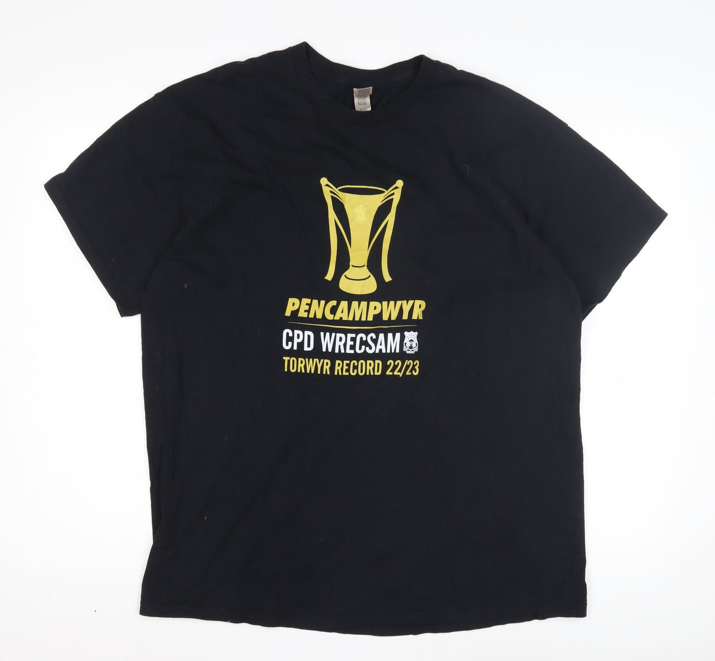 CPD Wrecsam Men's XL Black Graphic Print T-Shirt