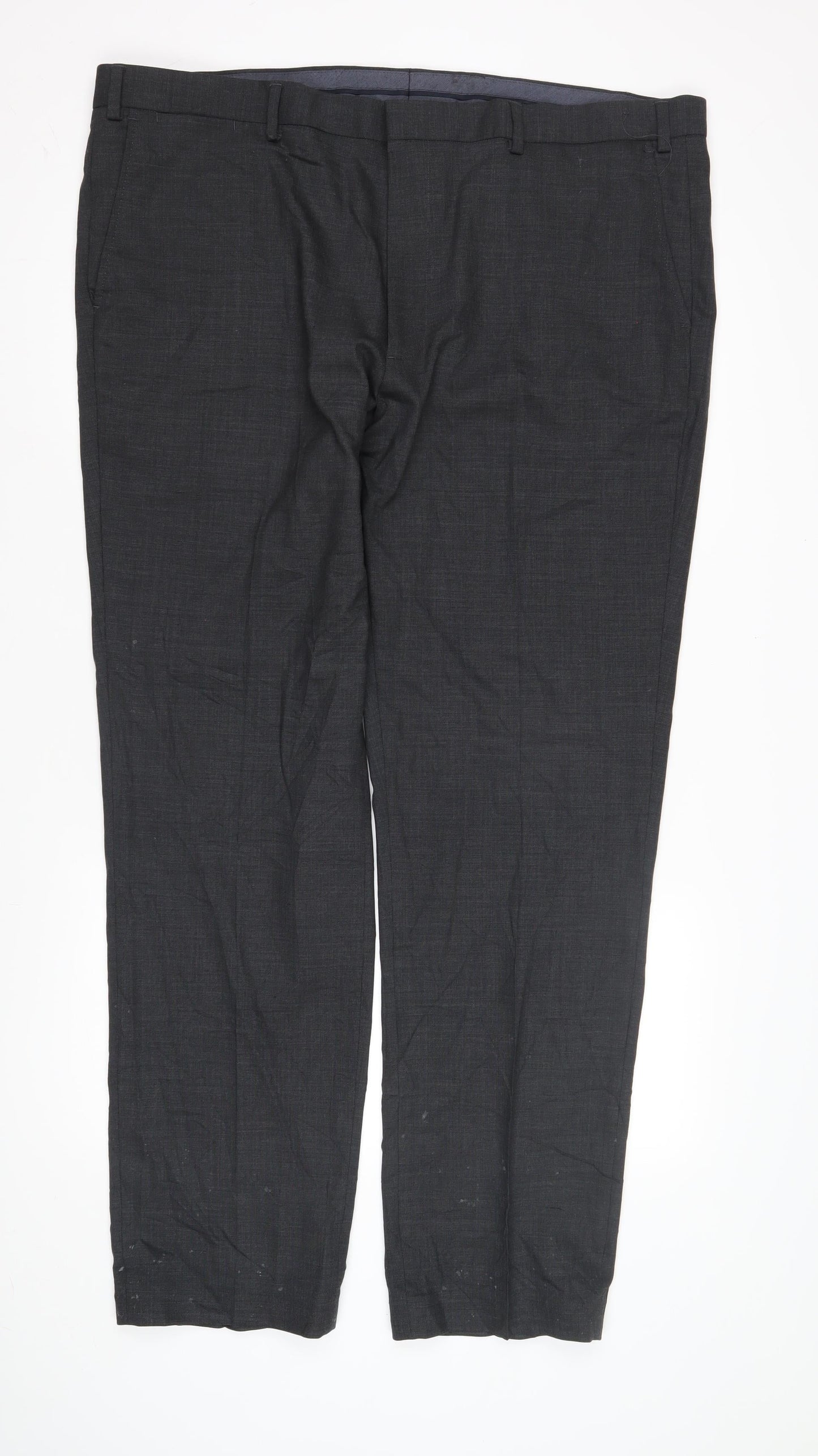 Marks and Spencer Men's Black Trousers, 44L, Regular Fit