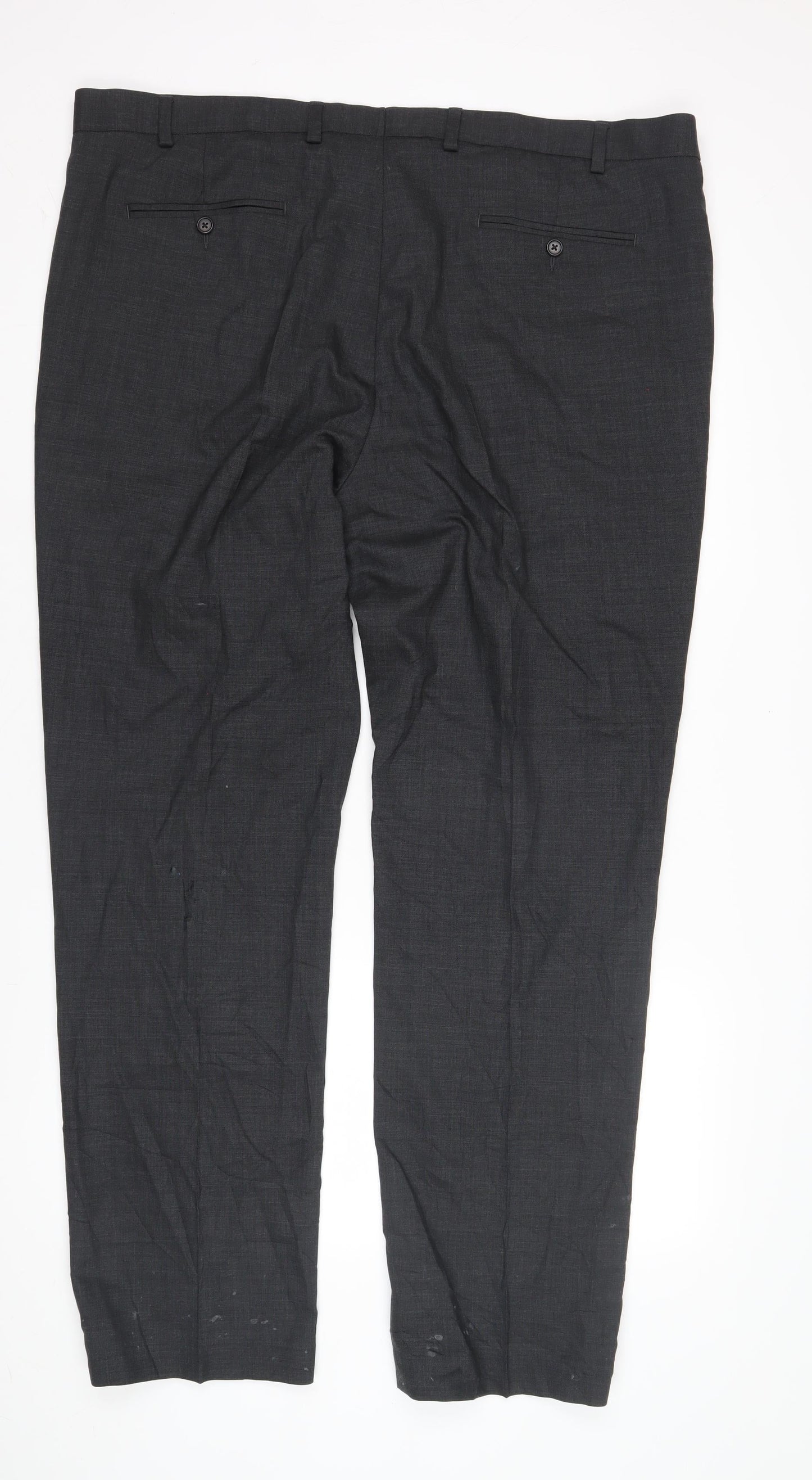 Marks and Spencer Men's Black Trousers, 44L, Regular Fit