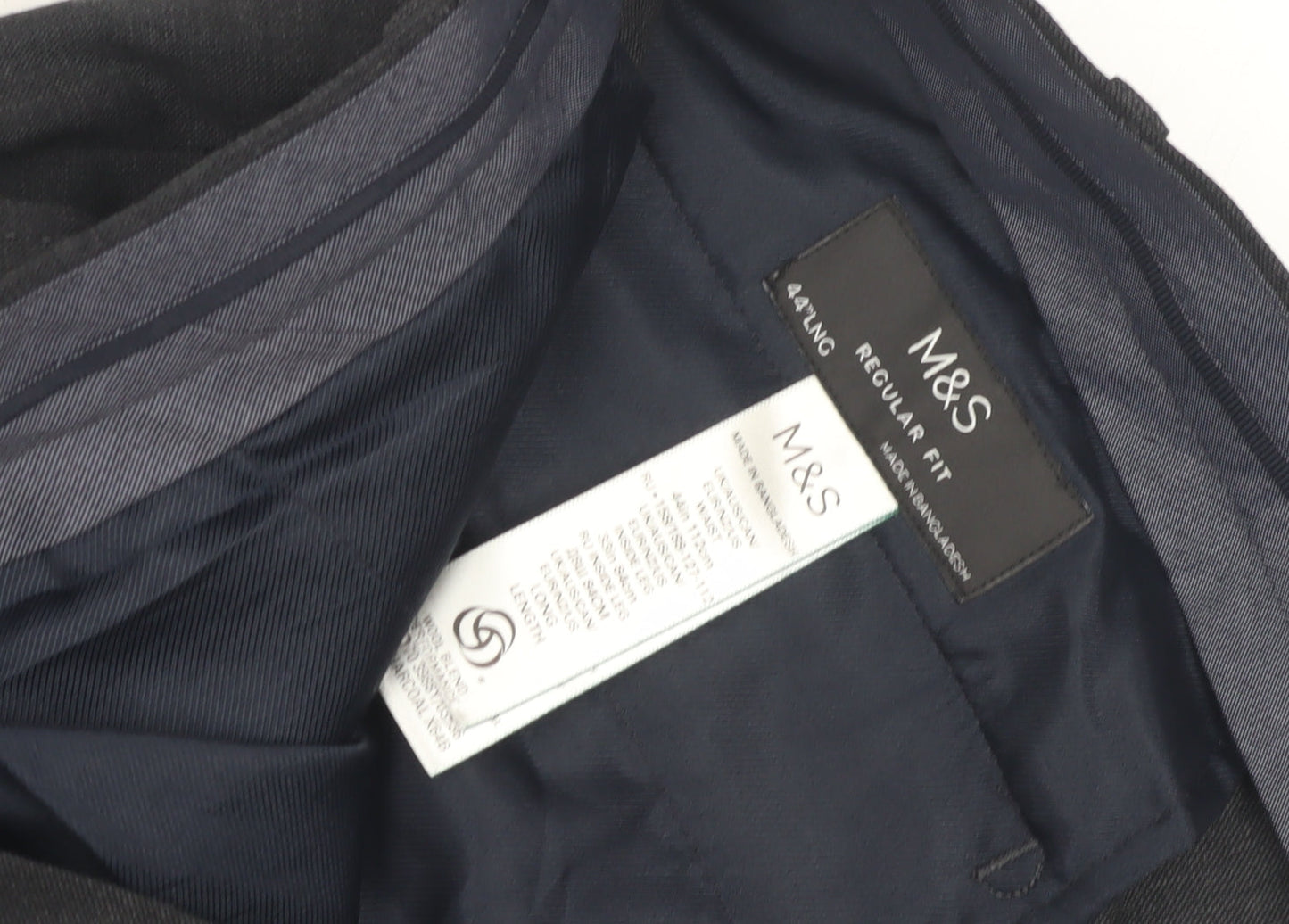 Marks and Spencer Men's Black Trousers, 44L, Regular Fit