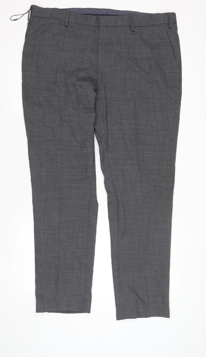 Marks and Spencer Grey Slim Fit Men's Trousers Size 40