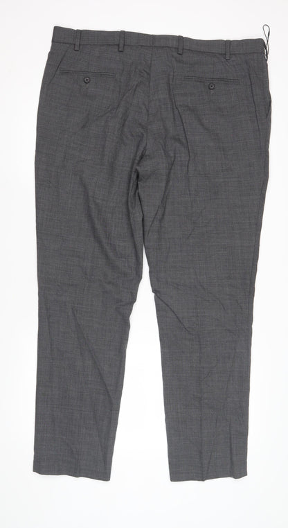 Marks and Spencer Grey Slim Fit Men's Trousers Size 40