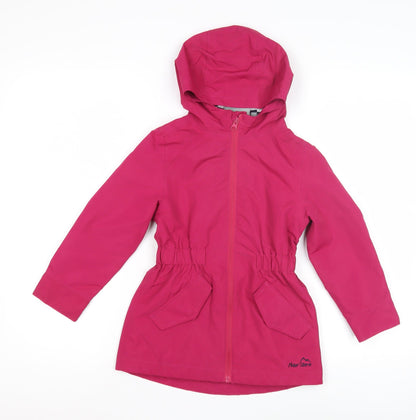 Peter Storm Girls Pink Parka Coat 5-6 Years Hooded Zipped Pockets