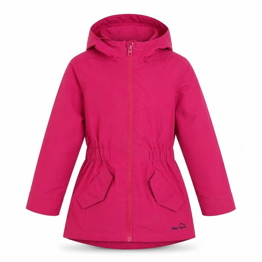 Peter Storm Girls Pink Parka Coat 5-6 Years Hooded Zipped Pockets