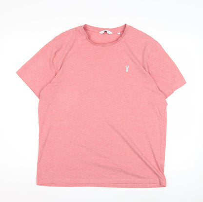Next Men's Pink Crew Neck T-Shirt, Size L, Solid, New