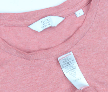 Next Men's Pink Crew Neck T-Shirt, Size L, Solid, New
