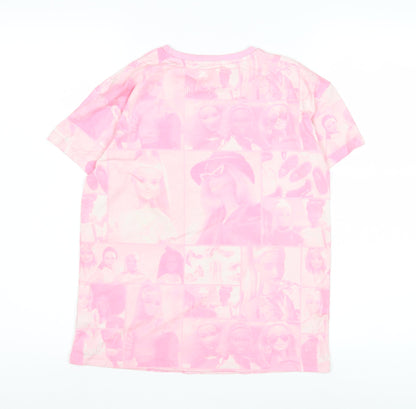 Barbie Girls Pink Graphic T-Shirt in M with Logo Accents