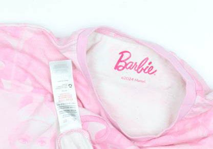 Barbie Girls Pink Graphic T-Shirt in M with Logo Accents