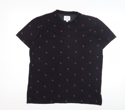 Peter Werth Men's Black Flamingo T-Shirt, Size L