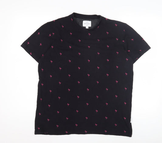 Peter Werth Men's Black Flamingo T-Shirt, Size L