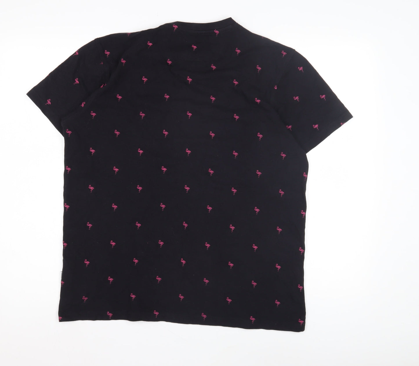 Peter Werth Men's Black Flamingo T-Shirt, Size L