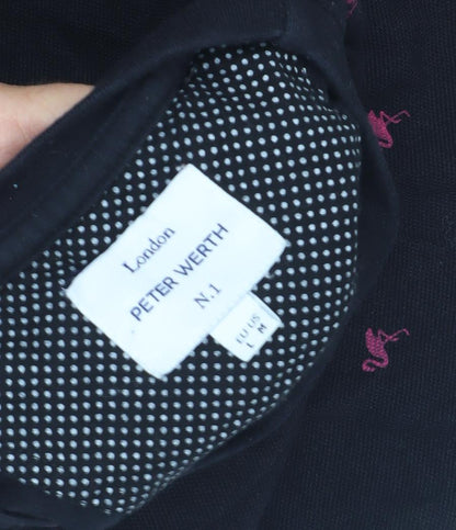 Peter Werth Men's Black Flamingo T-Shirt, Size L