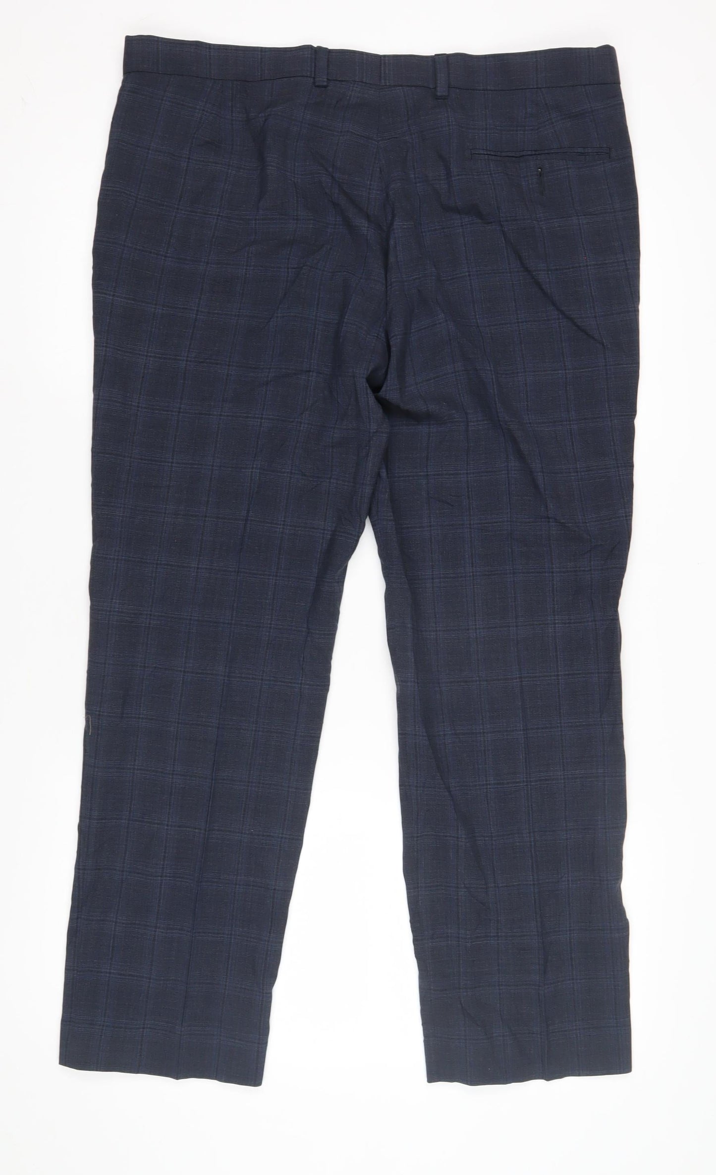 Marks and Spencer Men's Blue Check Trousers 36 in