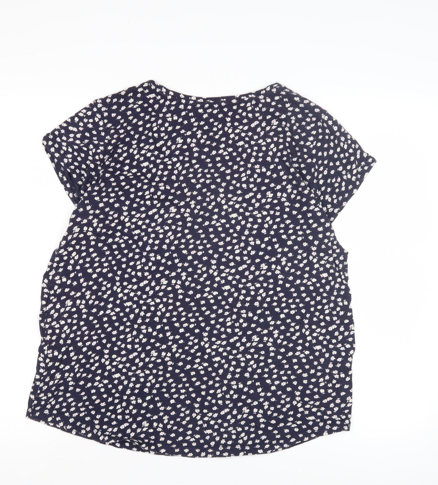 Gap Women's Blue Floral T-Shirt, Size L