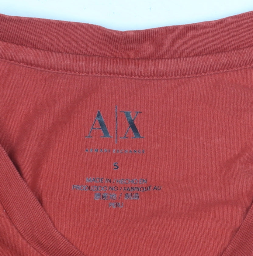 Mens UK Size S Armani Exchange Red  T-Shirt