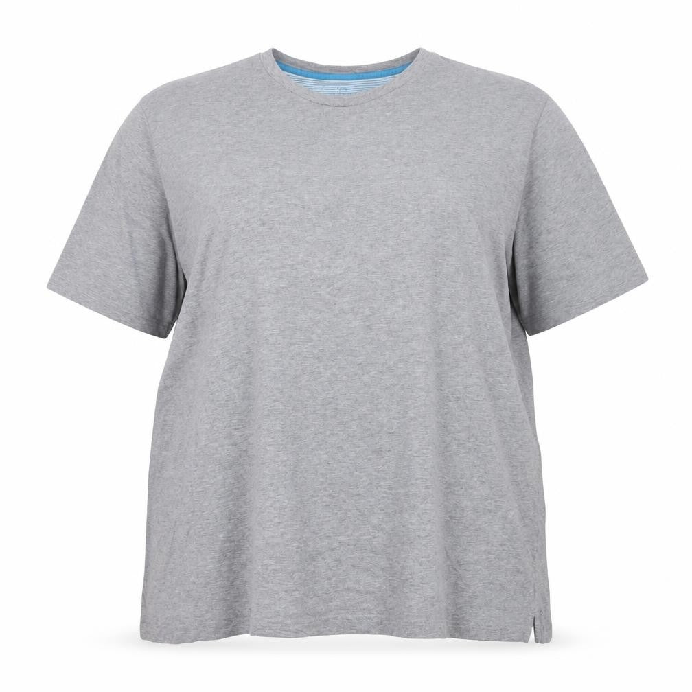 Front view of Blue Harbour unisex grey crew neck t-shirt xl regular fit cotton