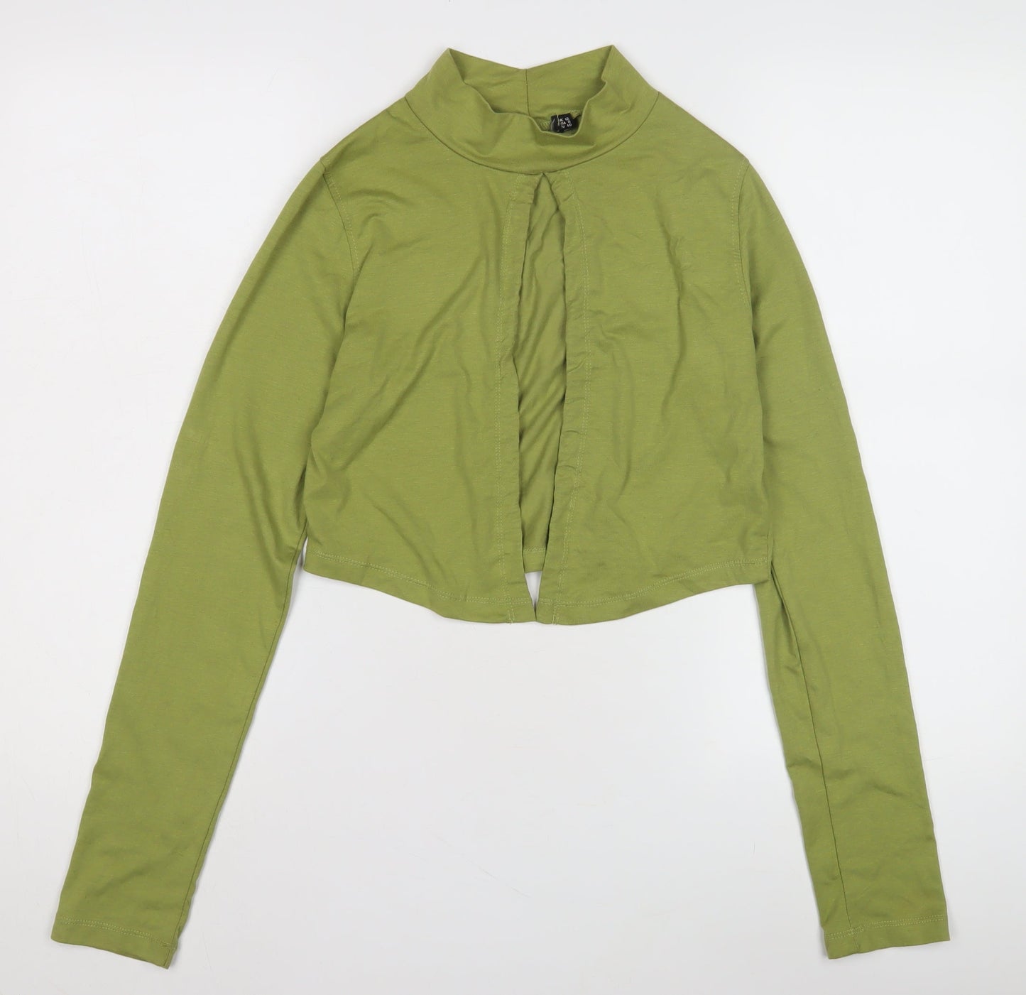 Boohoo Women's Green Cropped Blouse Size 10