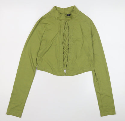 Boohoo Women's Green Cropped Blouse Size 10
