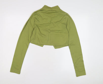 Boohoo Women's Green Cropped Blouse Size 10
