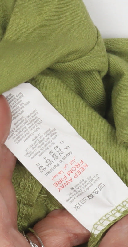 Boohoo Women's Green Cropped Blouse Size 10