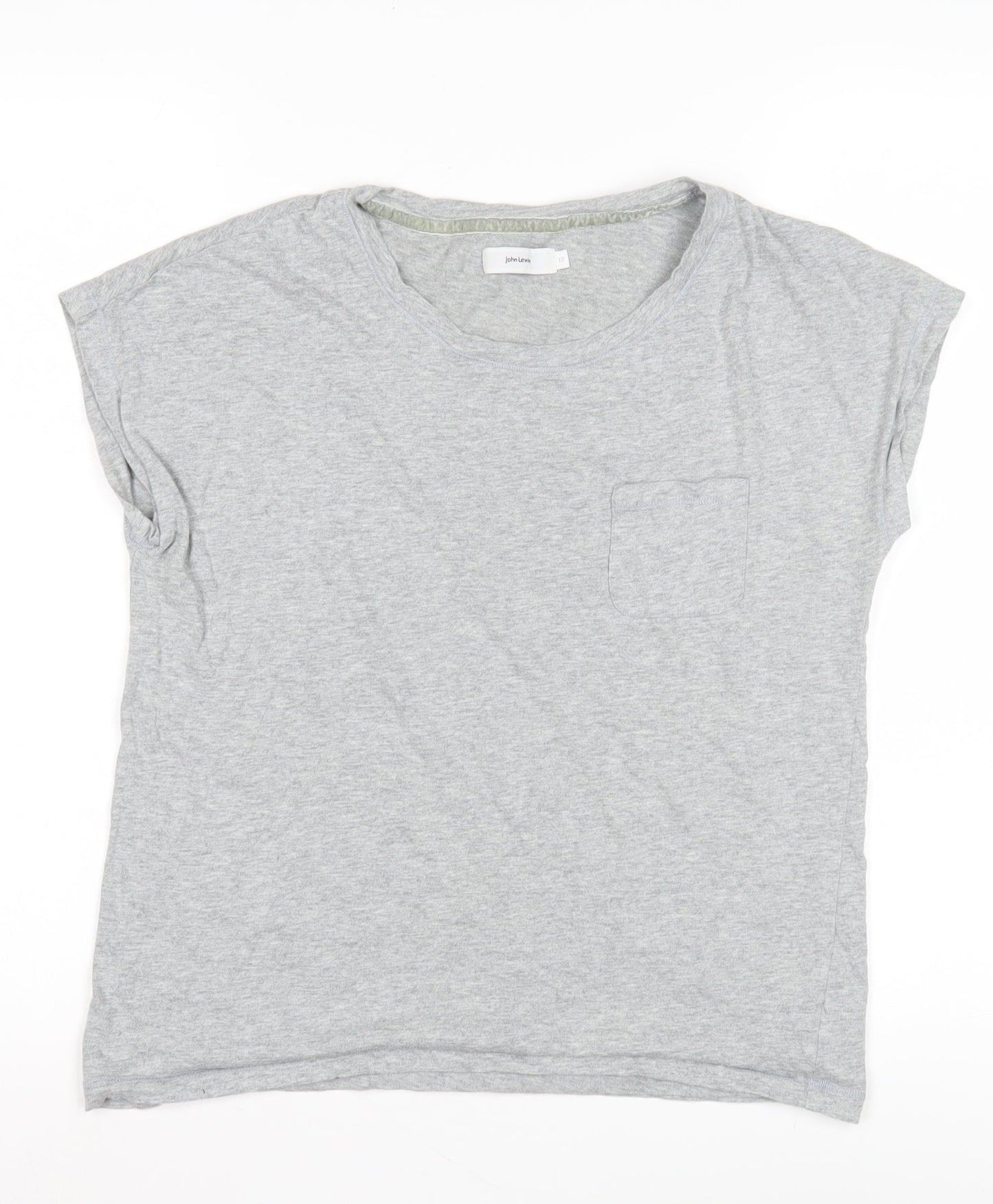 John Lewis Grey Cotton Crew Neck T-Shirt for Women