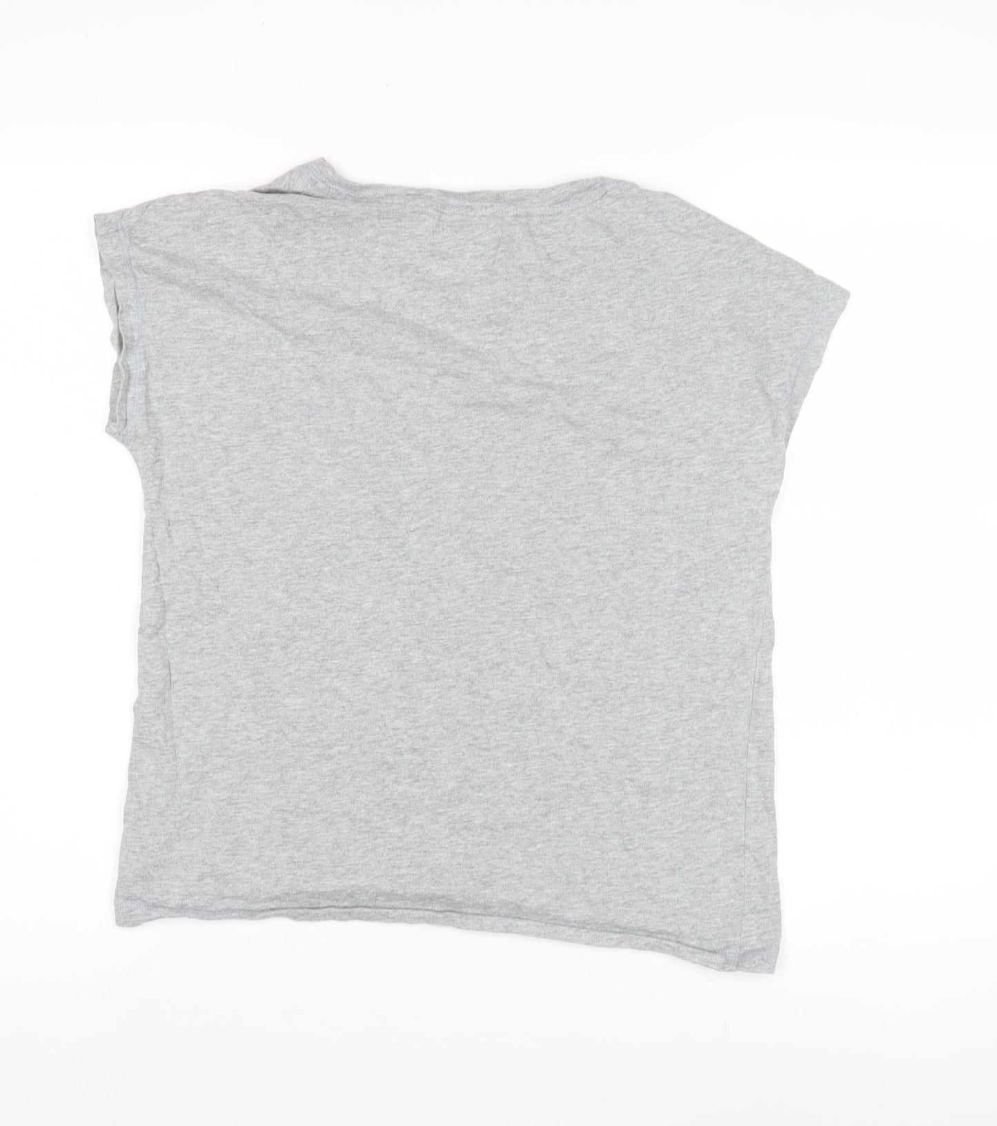 John Lewis Grey Cotton Crew Neck T-Shirt for Women