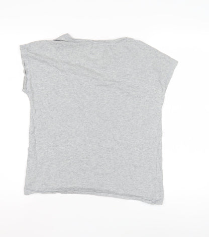 John Lewis Grey Cotton Crew Neck T-Shirt for Women