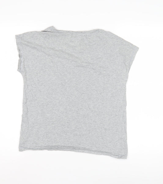 John Lewis Grey Cotton Crew Neck T-Shirt for Women