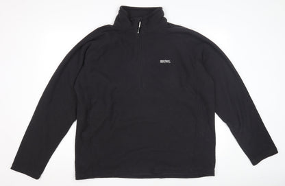 Mens UK Size 2XL Regatta Black 1/4 Zip Sweatshirt
