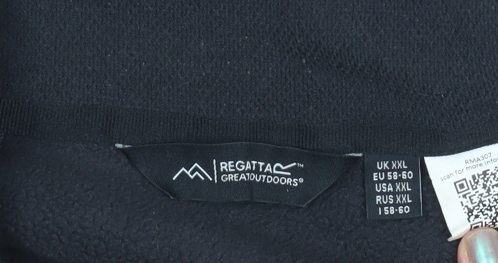 Mens UK Size 2XL Regatta Black 1/4 Zip Sweatshirt