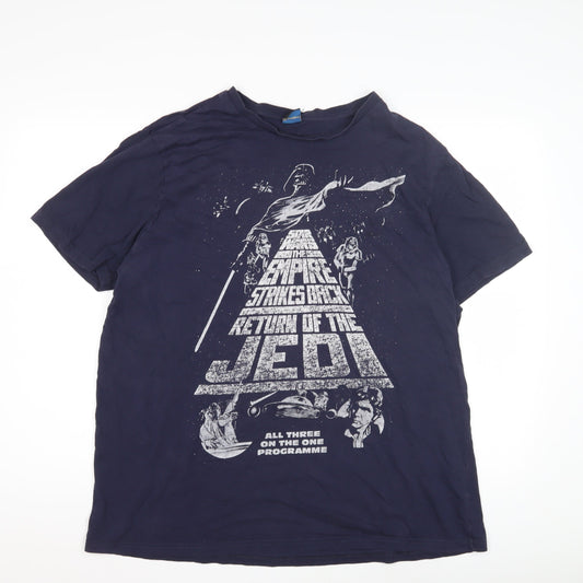 George Men's XXL Blue Star Wars Graphic T-Shirt