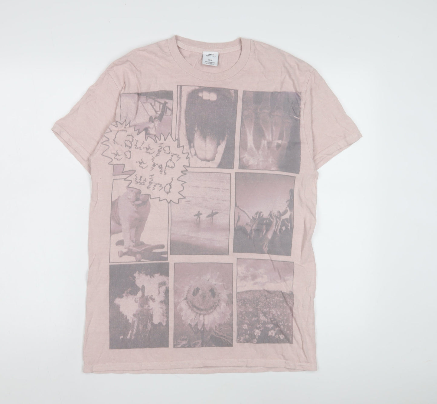 Urban Outfitters Pink XS T-Shirt, Unisex, Cotton