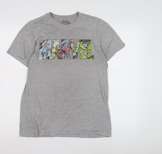 Marvel Men’s Grey Comic Print T-Shirt Medium
