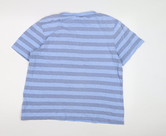 Jasper Conran Men's Blue Striped Crew Neck T-Shirt, Size L
