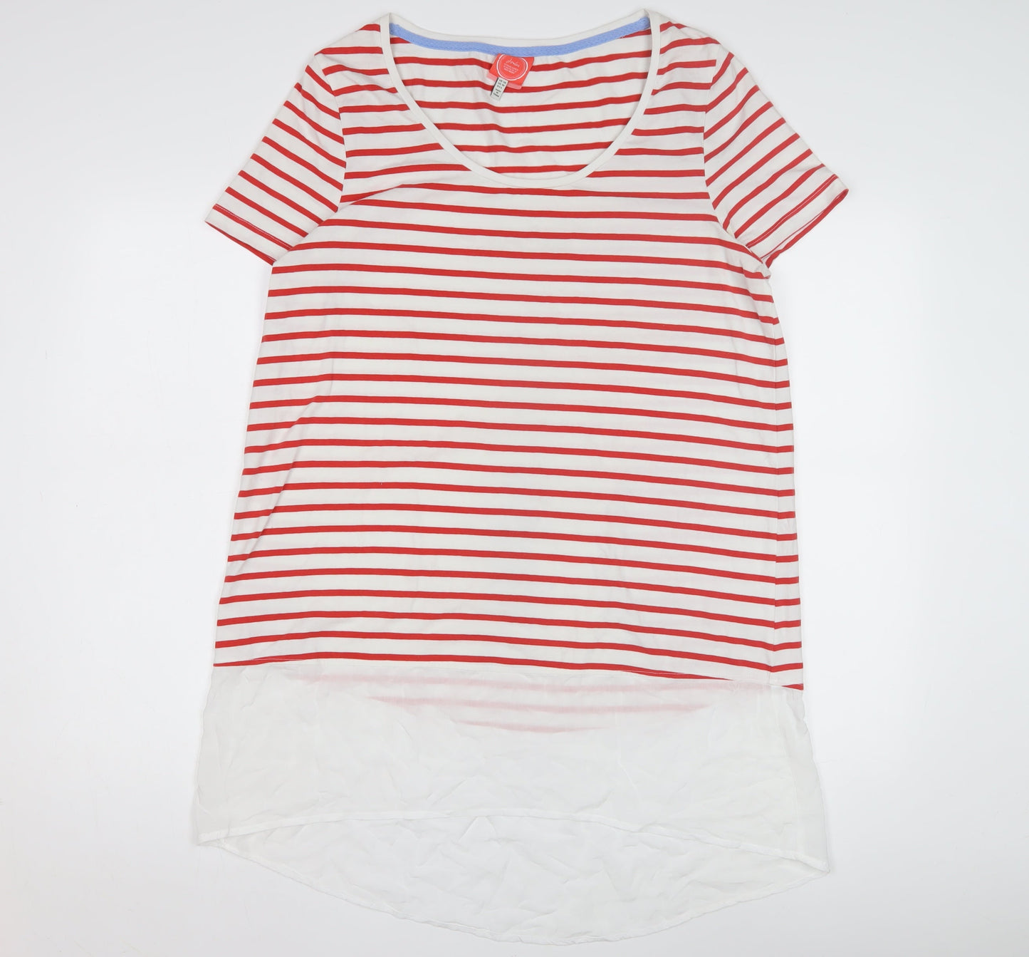 Joules Women's Red Striped T-Shirt Dress Size 14