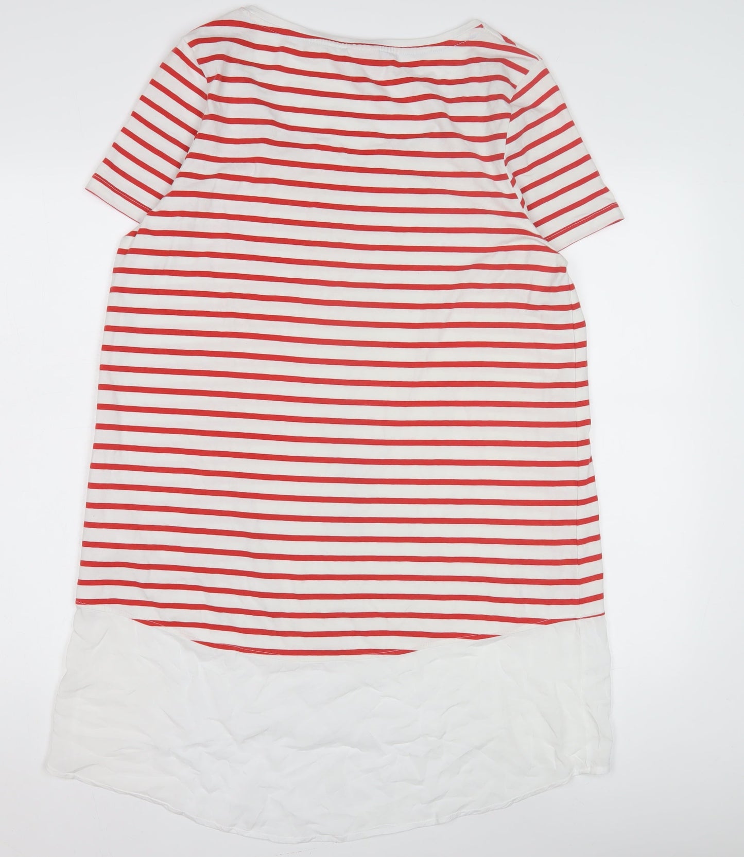 Joules Women's Red Striped T-Shirt Dress Size 14