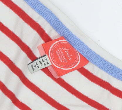 Joules Women's Red Striped T-Shirt Dress Size 14