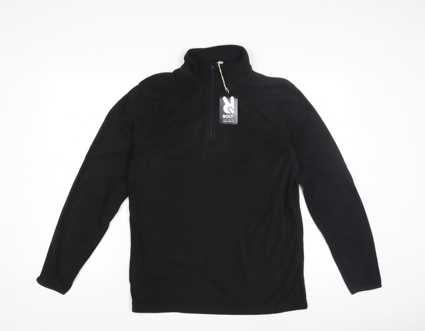 Mens UK Size S Roly Black Henley Sweatshirt