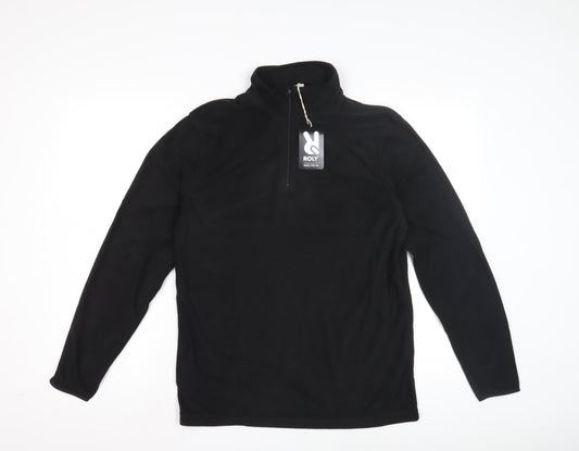 Mens UK Size S Roly Black Henley Sweatshirt