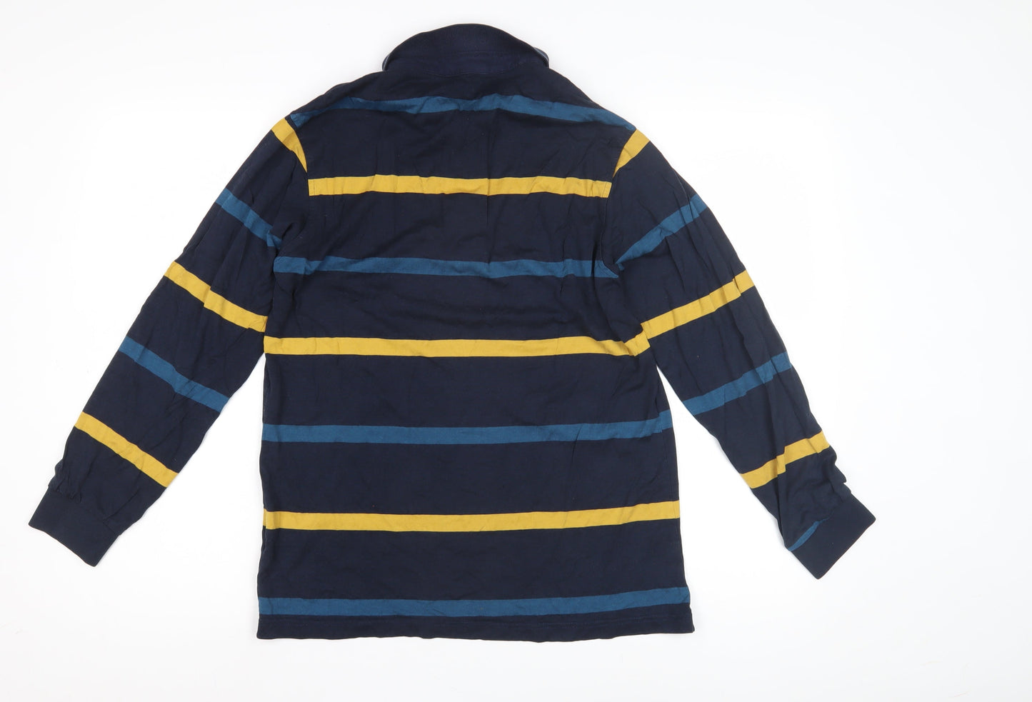 Tommy Pony Men's Blue Striped Long Sleeve Polo M