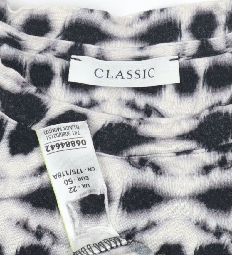 Womens UK Size 22 Classic Black Basic T-Shirt