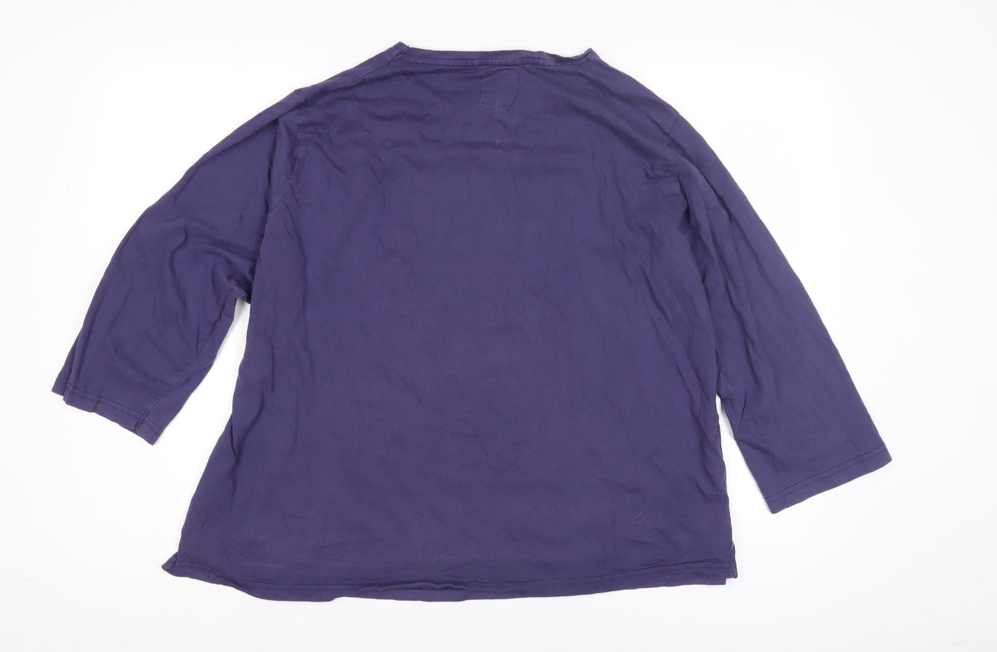 Womens UK Size XL Country Rose Purple Basic T-Shirt