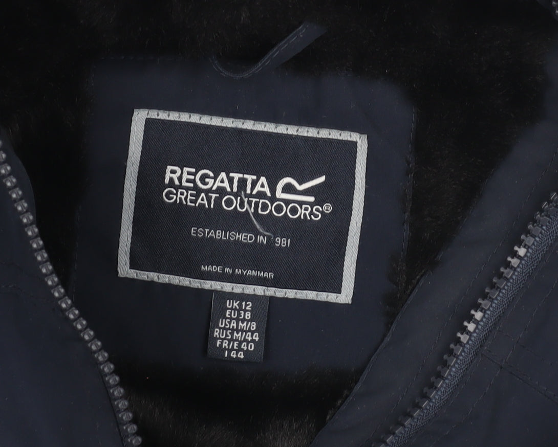 Womens UK Size 12 Regatta Blue Parka Coat