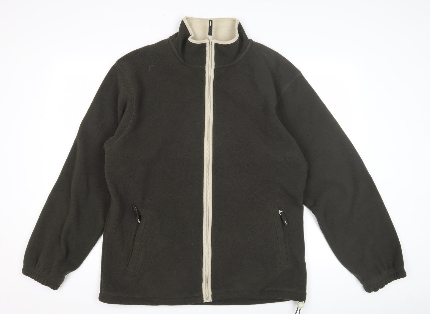 Zantos Men's Black Fleece Jacket, Medium, Casual Wear