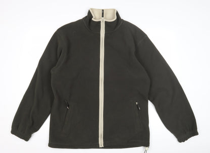 Zantos Men's Black Fleece Jacket, Medium, Casual Wear